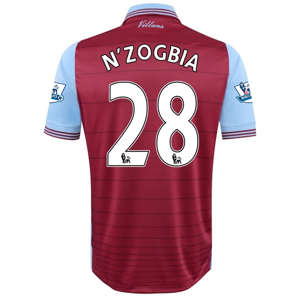 Aston Villa 2015-16 N'ZGOBIA #28 Soccer Jersey